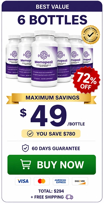 Memopezil 6-bottle supply pack — best value