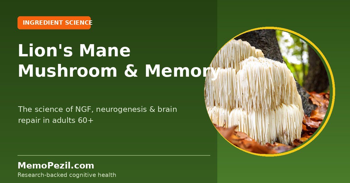 Lion's Mane mushroom for memory and brain health — the NGF science explained by MemoPezil