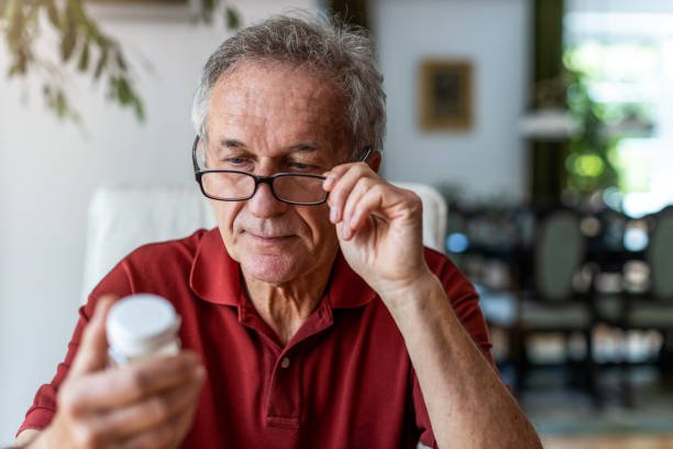 Senior taking brain supplements