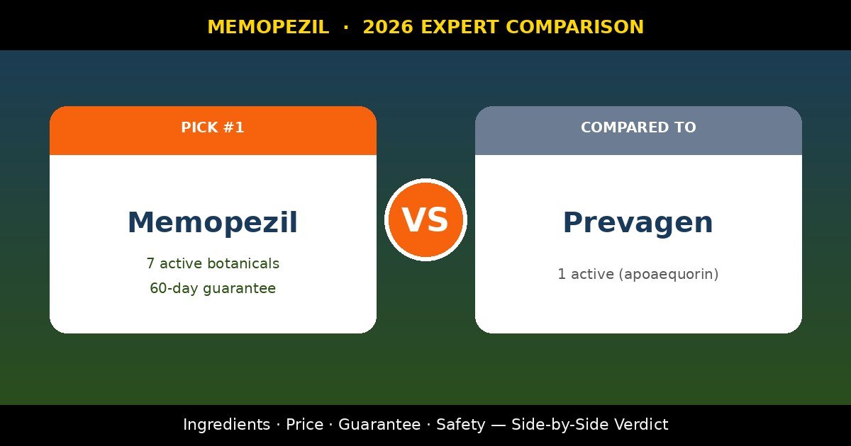Memopezil vs Prevagen memory supplement comparison for adults over 60 in 2026